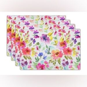 Floral Watercolor Placemats Set of 4 NIB